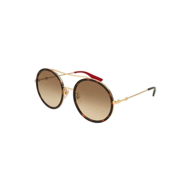 Lentes de sol GG0061S 013 Round Double Bridge Cafe Degradado Carey