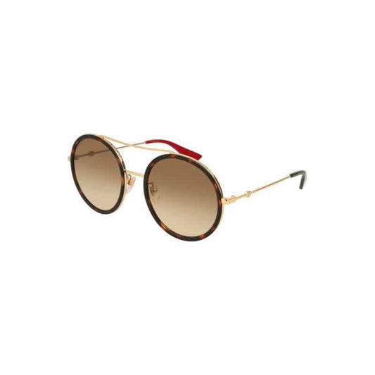 Lentes de sol GG0061S 013 Round Double Bridge Cafe Degradado Carey