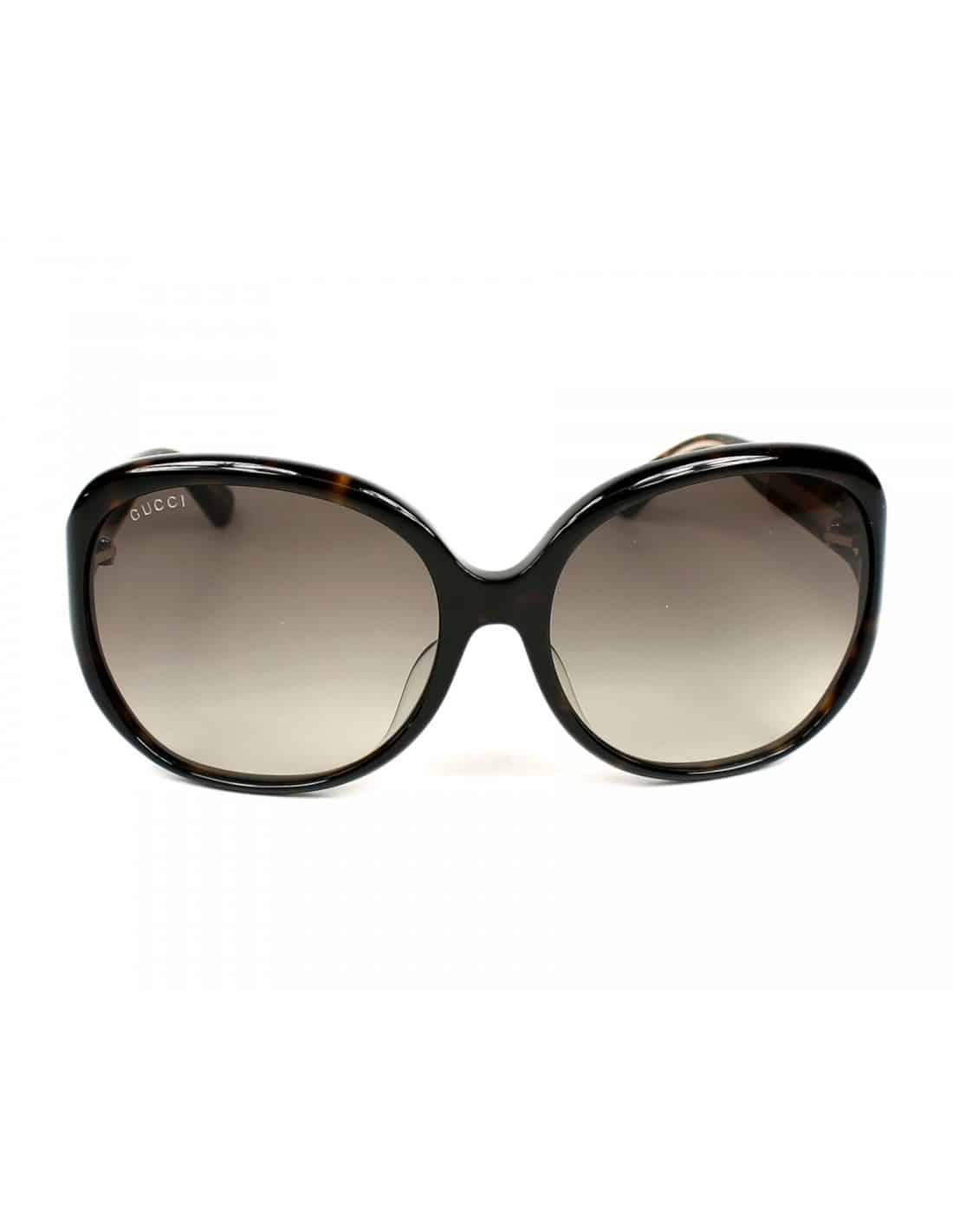 Lentes de sol GG0080SK 004 Round Oval Carey Cafe Degradado