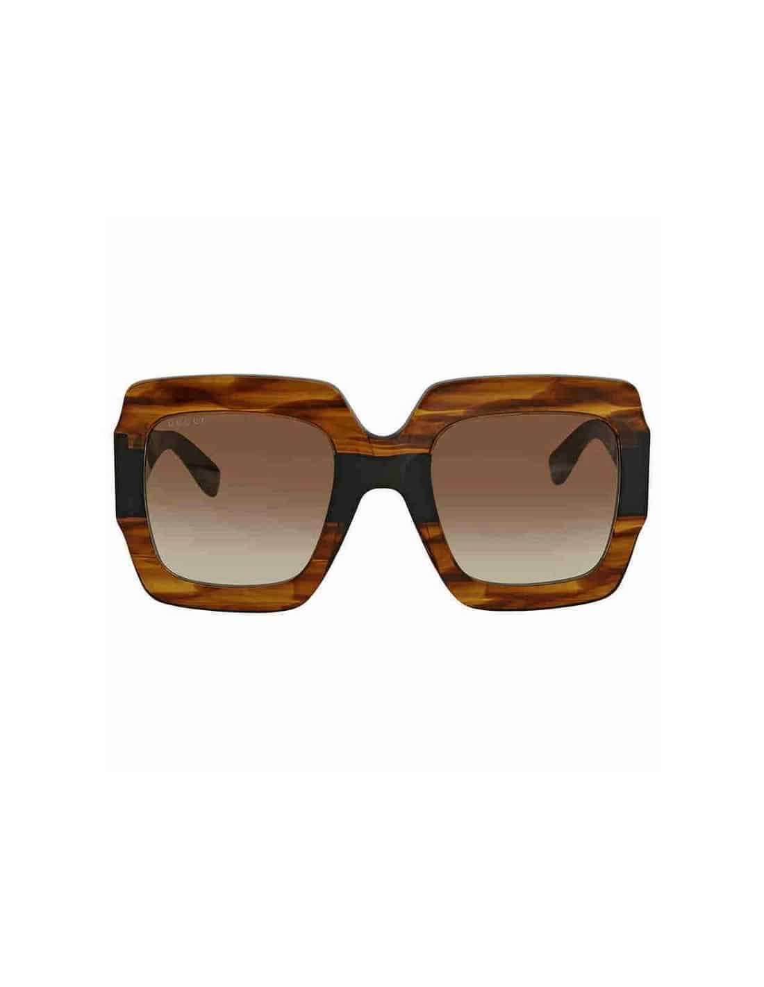 Lentes de sol GG0178S 004 Oversized Square Cafe Negro Degradado