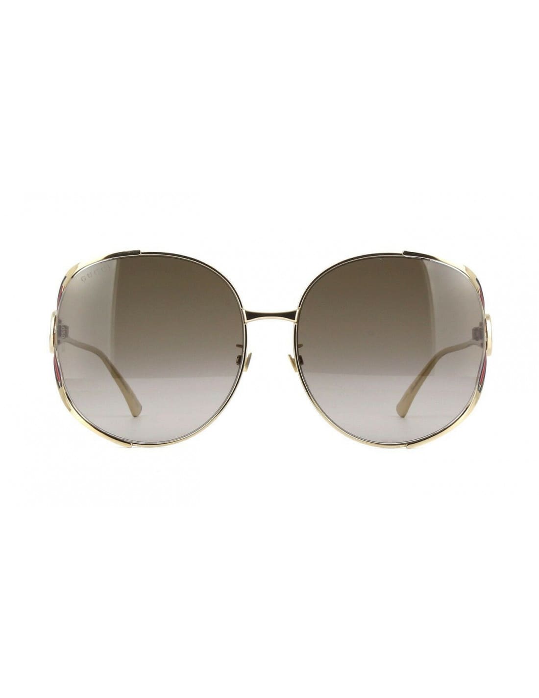 Lentes de sol GG0225S 002 Oval Oversized Cafe Degradado Dorado