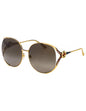 Lentes de sol GG0225S 002 Oval Oversized Cafe Degradado Dorado