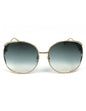 Lentes de sol GG0225S 004 Oval Oversized Azul Degradado Dorado