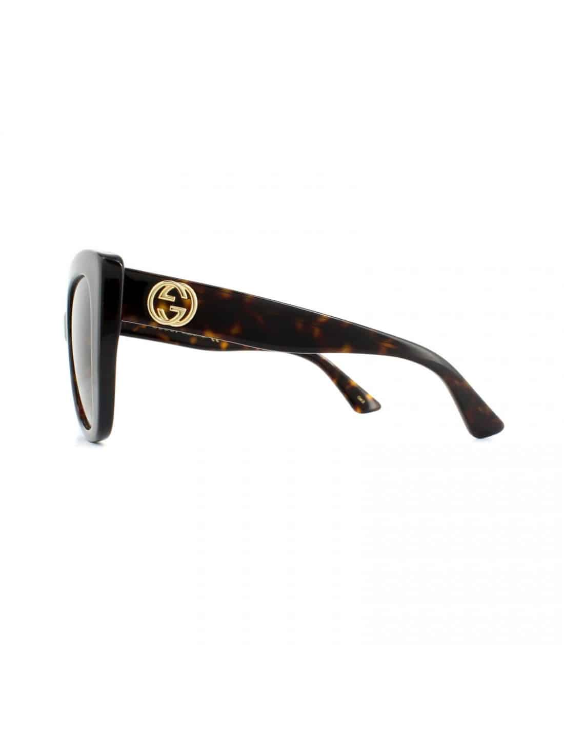 Lentes de sol GG0327S 002 Square Oversized Carey Cafe Degradado