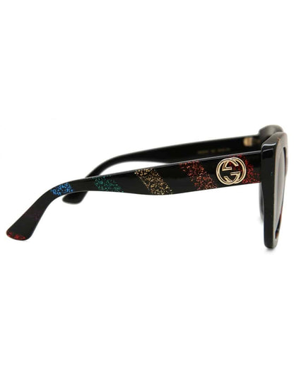 Lentes de sol GG0327S 003 Square Oversized Negro Rojo Azul