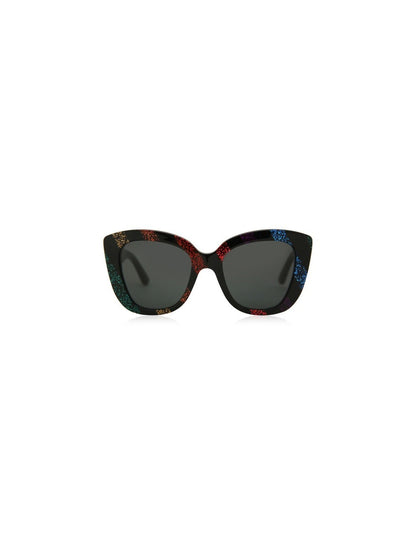 Lentes de sol GG0327S 003 Square Oversized Negro Rojo Azul