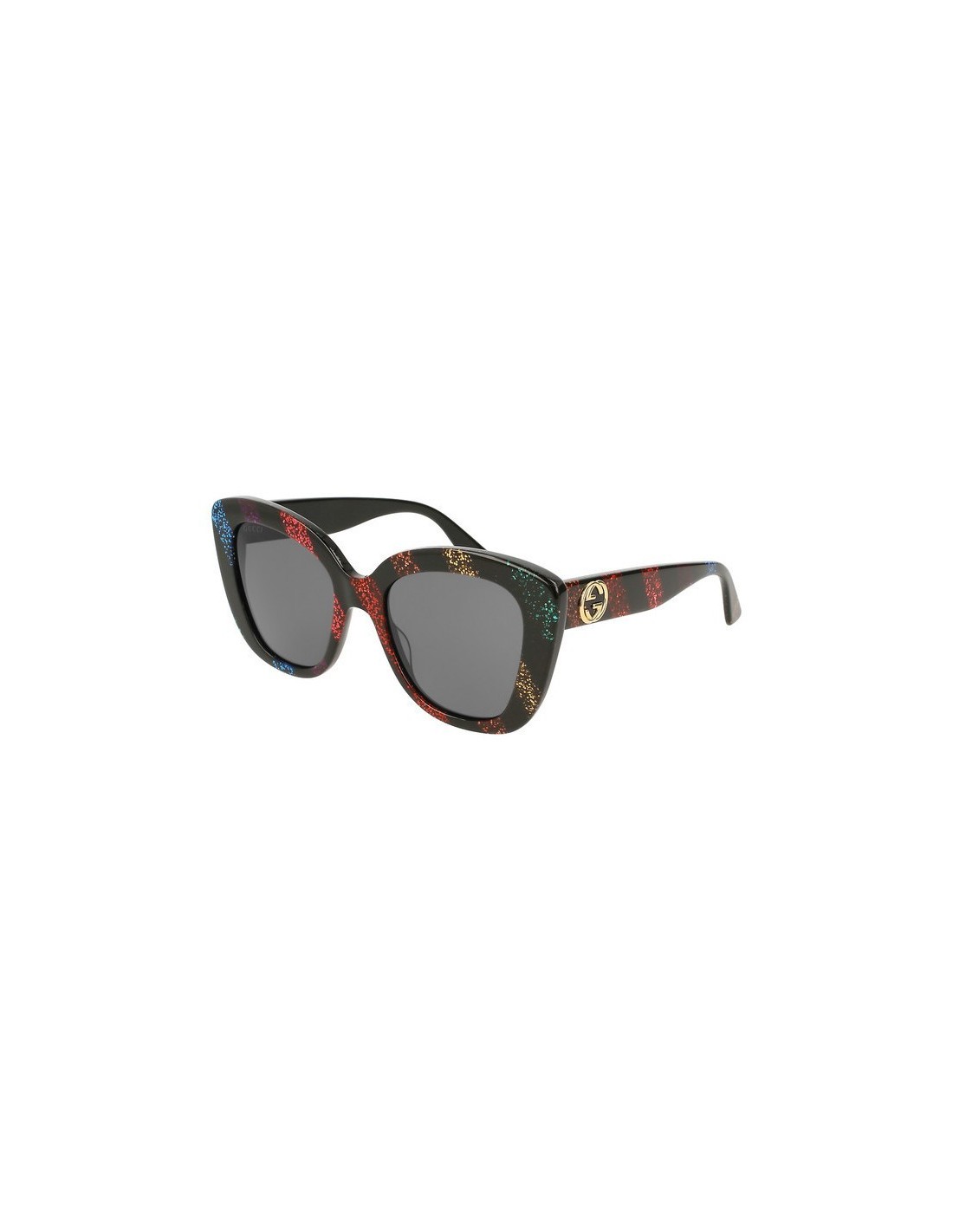 Lentes de sol GG0327S 003 Square Oversized Negro Rojo Azul
