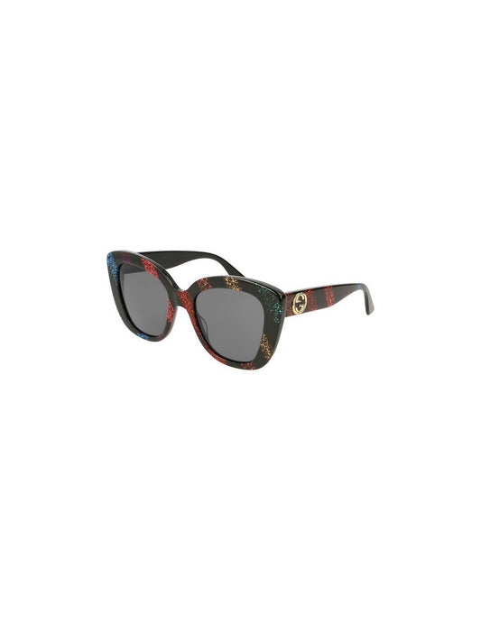 Lentes de sol GG0327S 003 Square Oversized Negro Rojo Azul