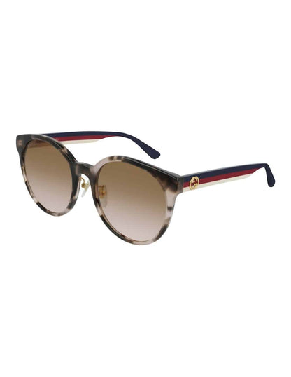 Lentes de sol GG0416SK 004 Round Acetato Carey Azul Cafe Degradado