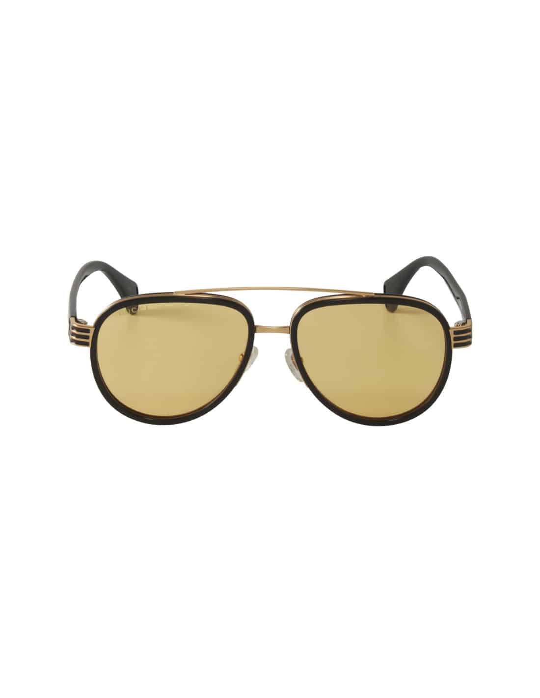 Lentes de sol GG0447S 002 Aviator Negro Ambar Transparente