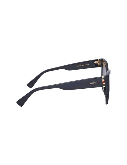 Lentes de sol GG0460S 001 Eye Cat Acetato Negro Gris Degradado