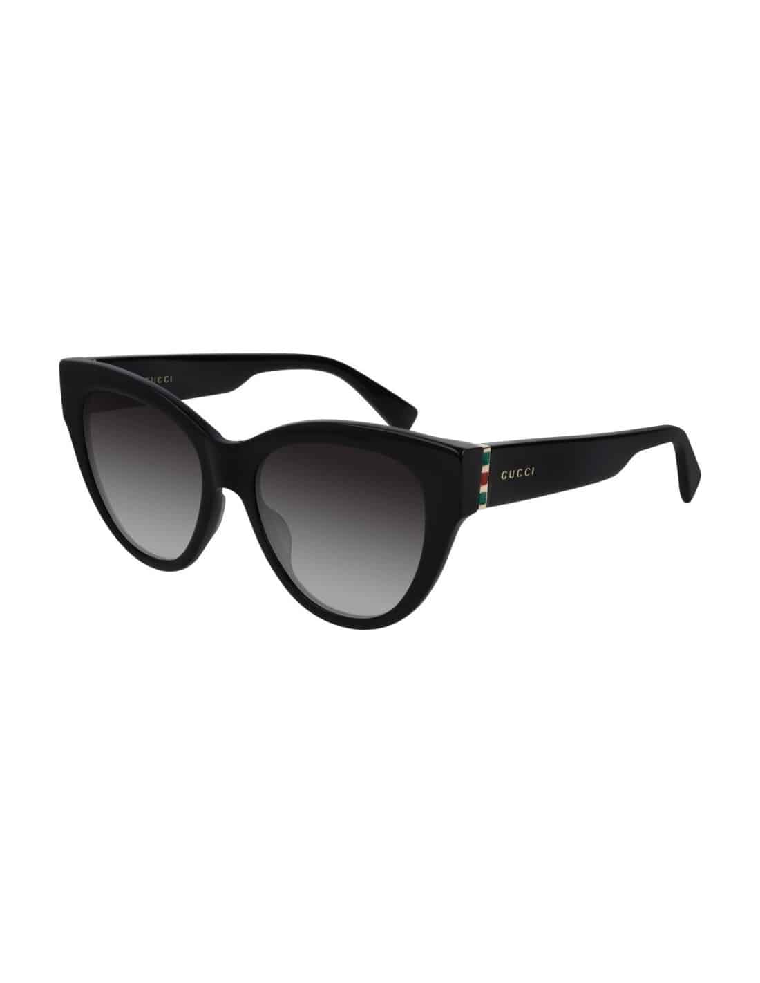 Lentes de sol GG0460S 001 Eye Cat Acetato Negro Gris Degradado