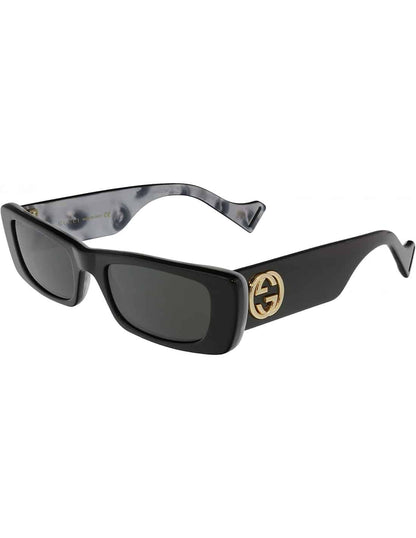 Lentes de sol GG0516S 001 Rectangle Shape Negro Gris Clasico