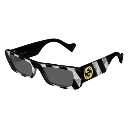 Lentes de sol GG0516S 011 Rectangle Shape Negro Blanco Zebra