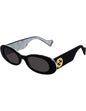Lentes de sol GG0517S 001 Oval Shape Negro Transferencia Blanco
