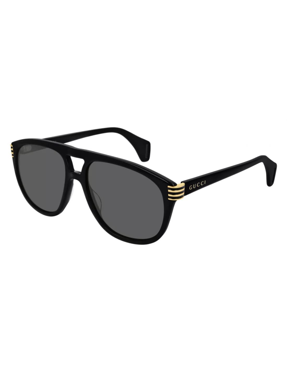 Lentes de sol GG0525S 001 Aviador Acetato Negro Dorado