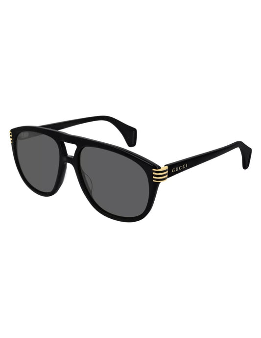 Lentes de sol GG0525S 001 Aviador Acetato Negro Dorado
