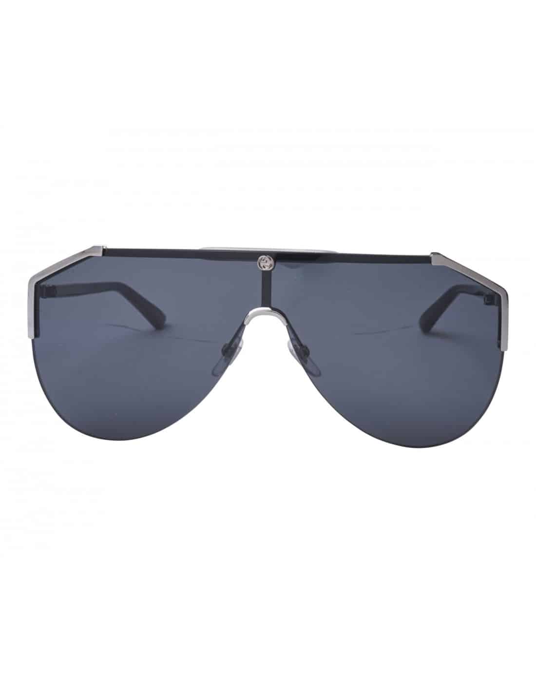 Lentes de sol GG0584S 001 Aviator Square Negro Plateado
