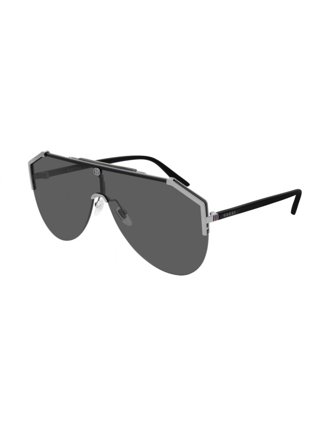 Lentes de sol GG0584S 001 Aviator Square Negro Plateado