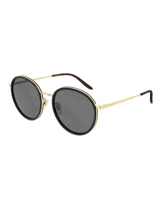 Lentes de sol GG0677SK 001 Round Metal Negro Dorado