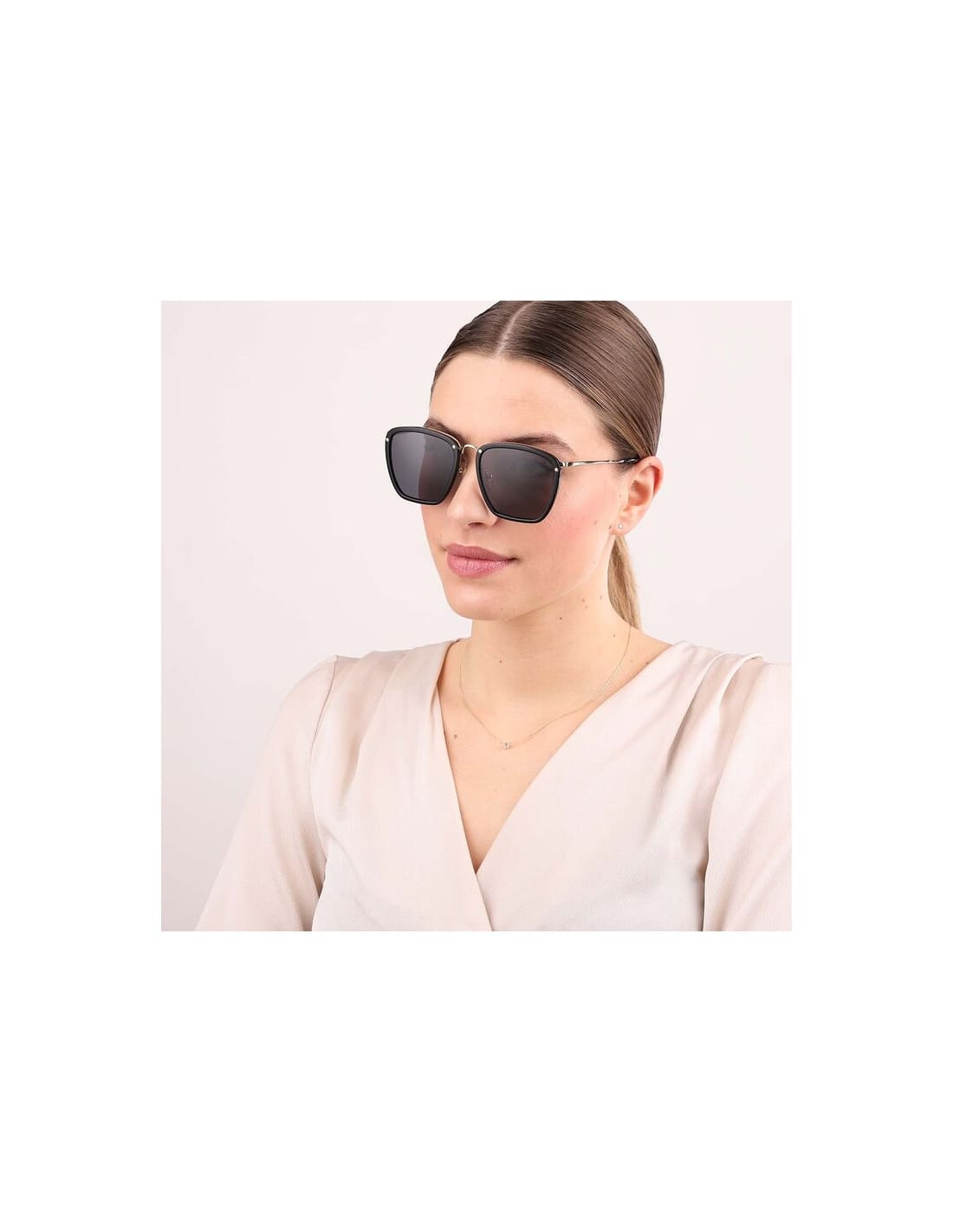Lentes de sol GG0673S 001 Square Metal Negro Dorado