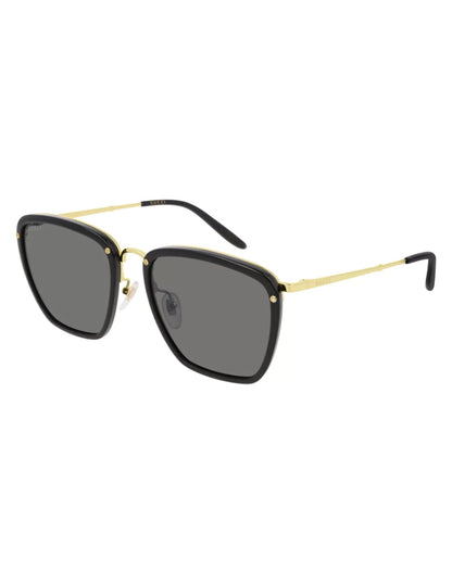 Lentes de sol GG0673S 001 Square Metal Negro Dorado