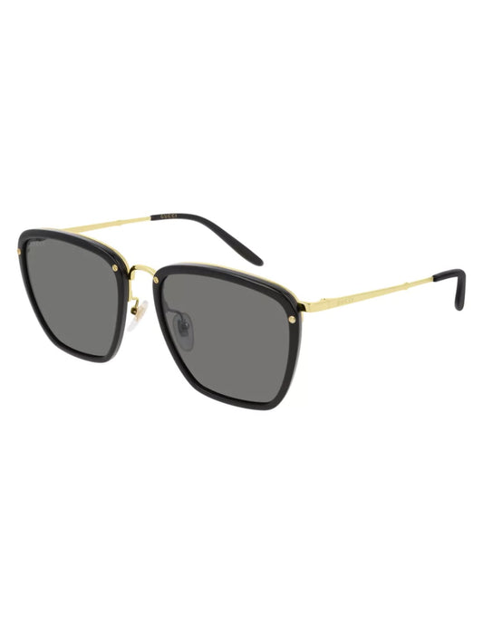 Lentes de sol GG0673S 001 Square Metal Negro Dorado