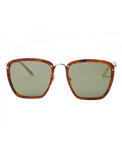 Lentes de sol GG0673S 004 Square Metal Carey Verde