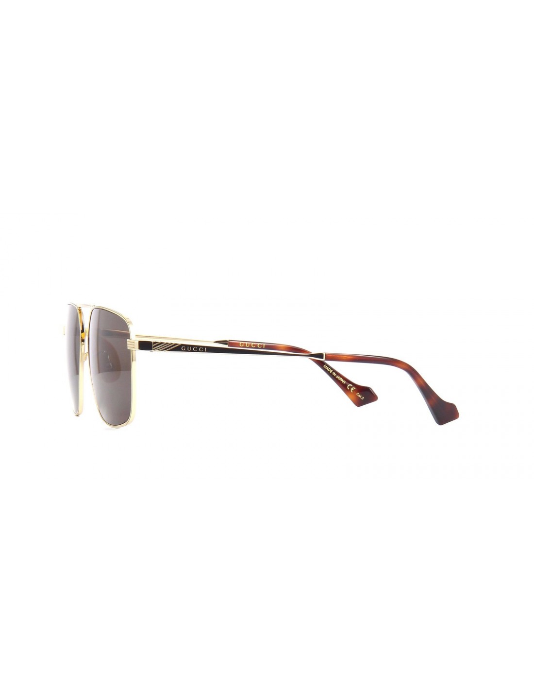 Lentes de sol GG0743S 002 Aviator Square Metal Cafe Dorado