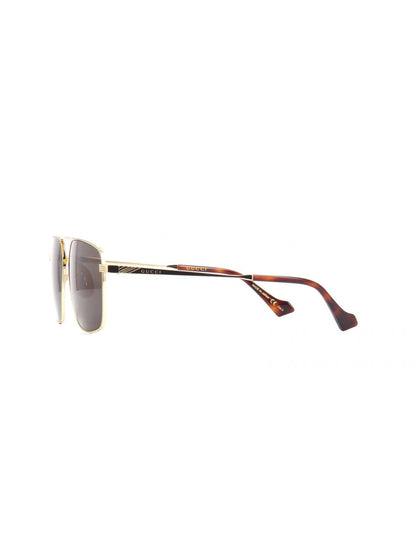 Lentes de sol GG0743S 002 Aviator Square Metal Cafe Dorado