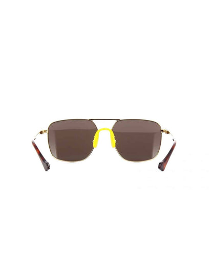 Lentes de sol GG0743S 002 Aviator Square Metal Cafe Dorado