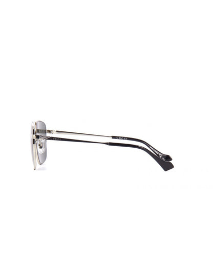 Lentes de sol GG0743S 005 Aviator Square Metal Negro Plateado