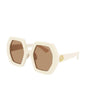 Lentes de sol GG0772S 002 Fashion Inspired Ivory White Cafe Transparente
