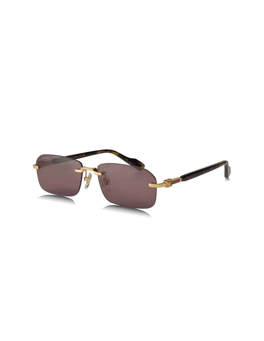 Lentes de sol GG1221S 002 Rectangle Shape Tortoise Gold