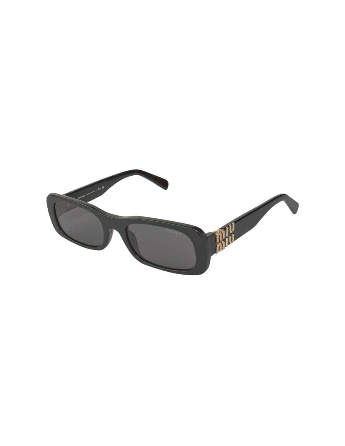 Lentes de sol MU 08Z 1AB-5S0 Rectangle Shape Black Gold