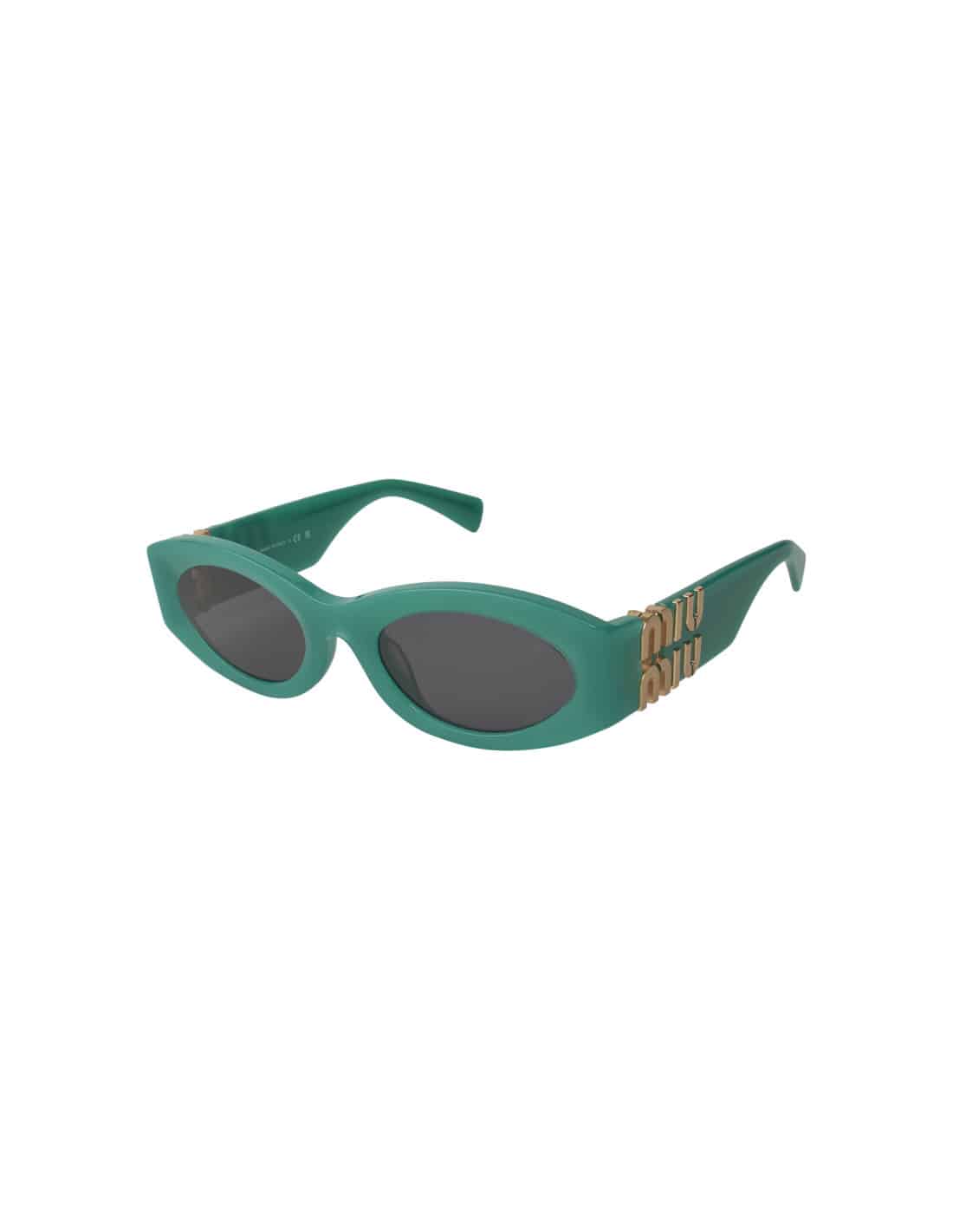 Lentes de sol MU 11WS 15H-5S0 Oval Shape Green Dark