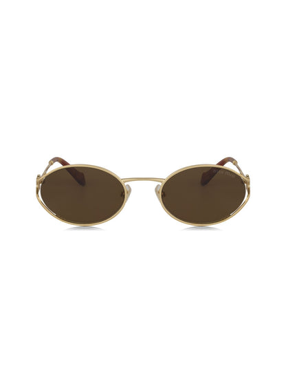Lentes de sol MU 52YS 7OE-01T Oval Shape Gold Coffe - Imagen 2