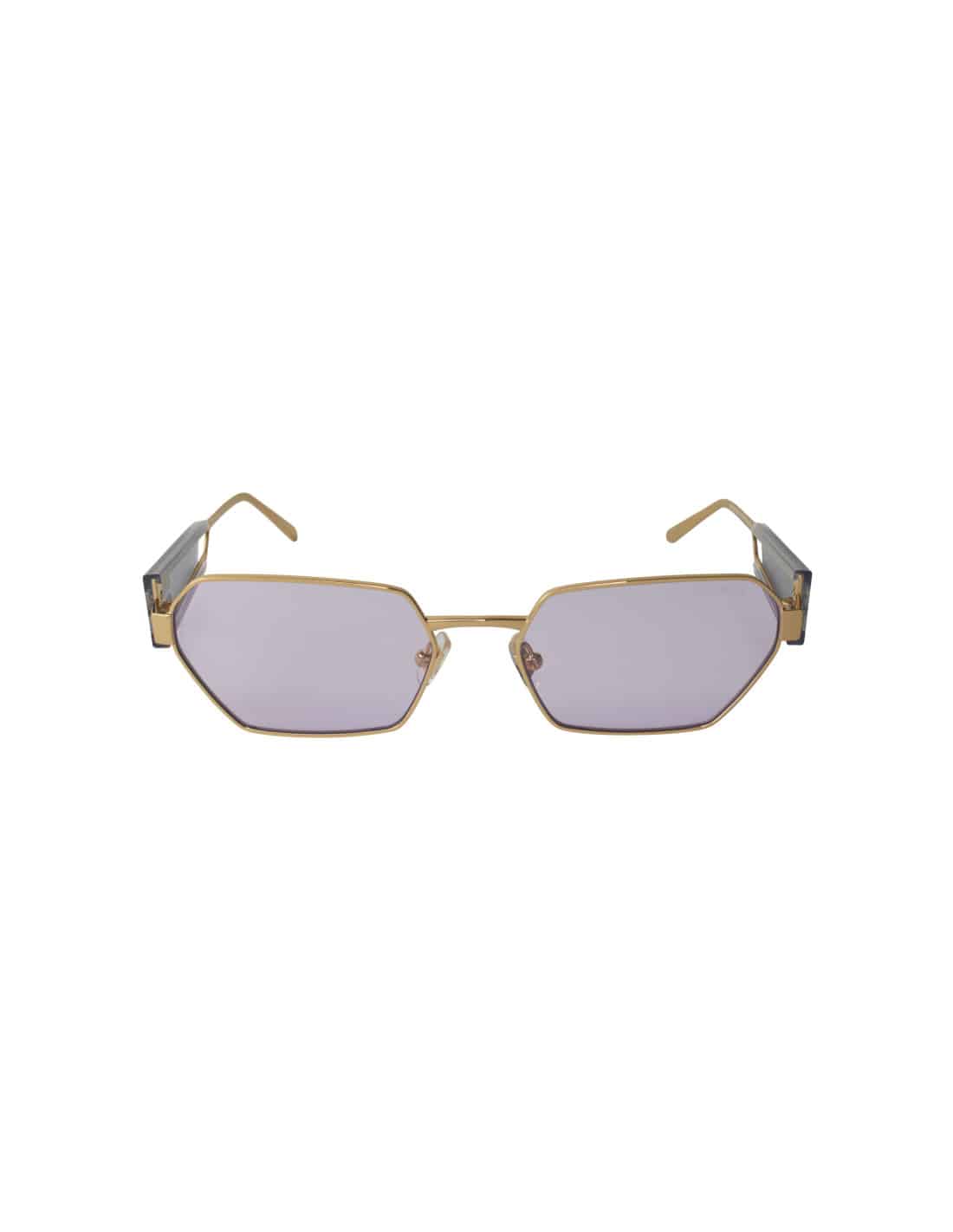 Lentes de sol MU 53WS ZVN-05S Square Shape Pale Gold Violet imagen 2