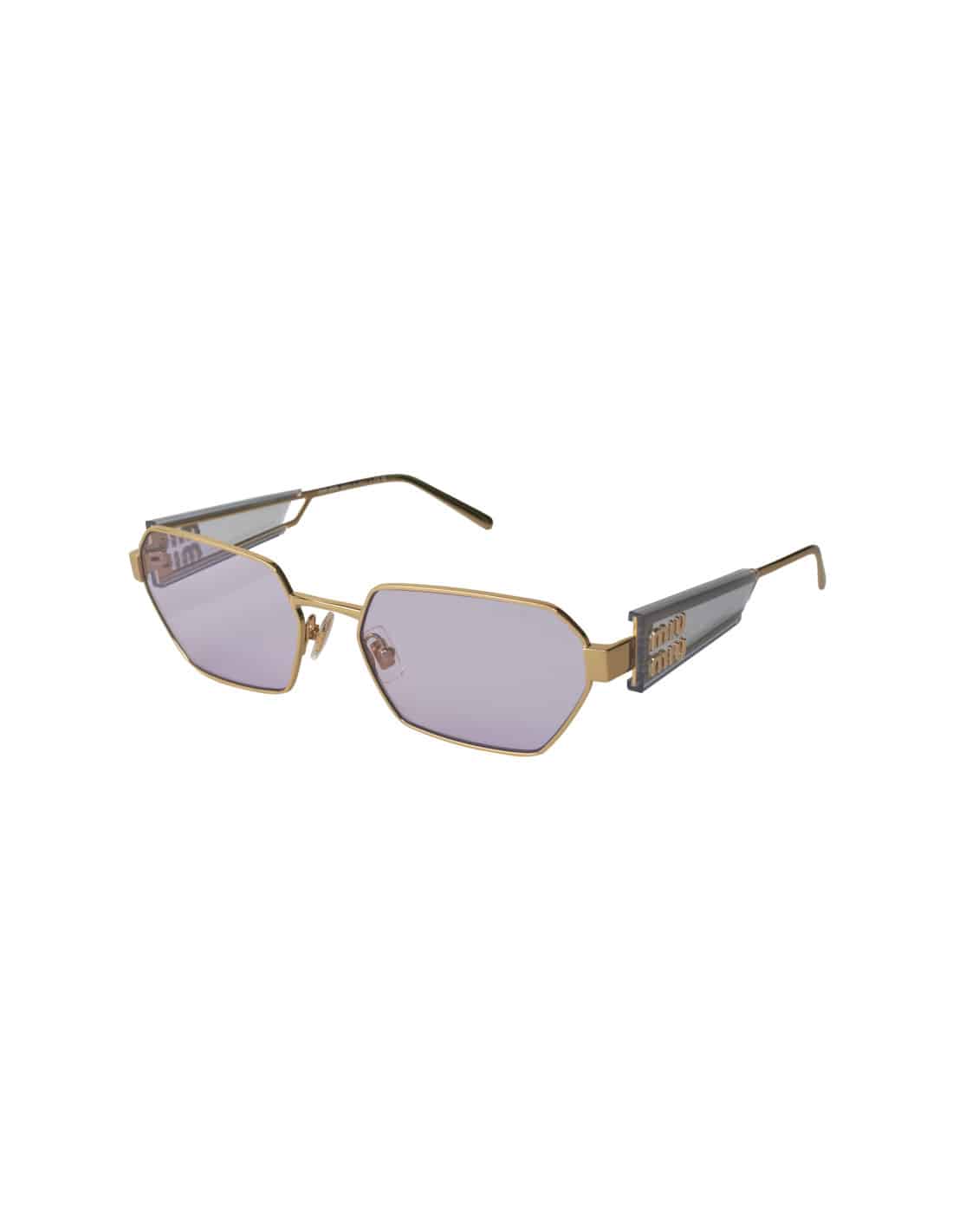 Lentes de sol MU 53WS ZVN-05S Square Shape Pale Gold Violet