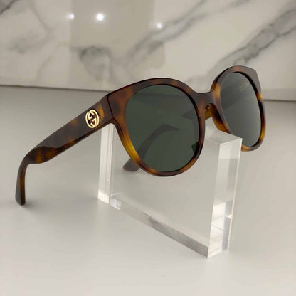 Lentes de sol GG0035S 011 Round Shape Cafe Gris Acetato
