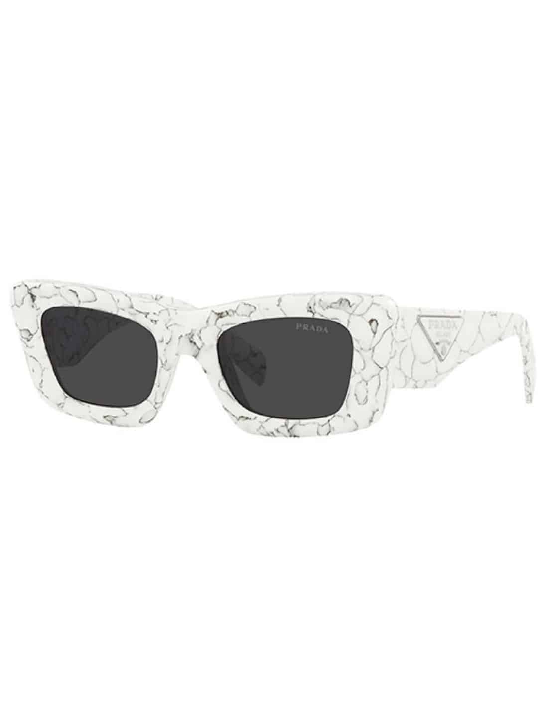 Lentes de sol SPR 13ZS 17D-5S0 Square Fashion White Marble