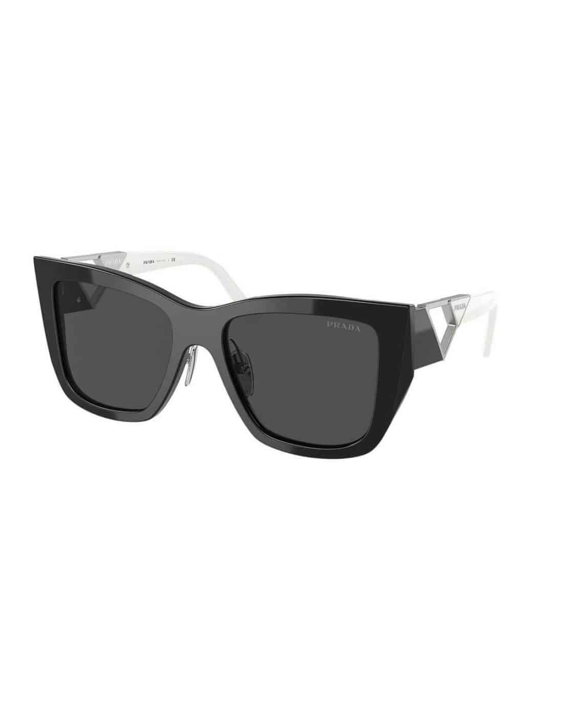 Lentes de sol SPR 21Y 1AB-5S0 Square Shape Negro Blanco