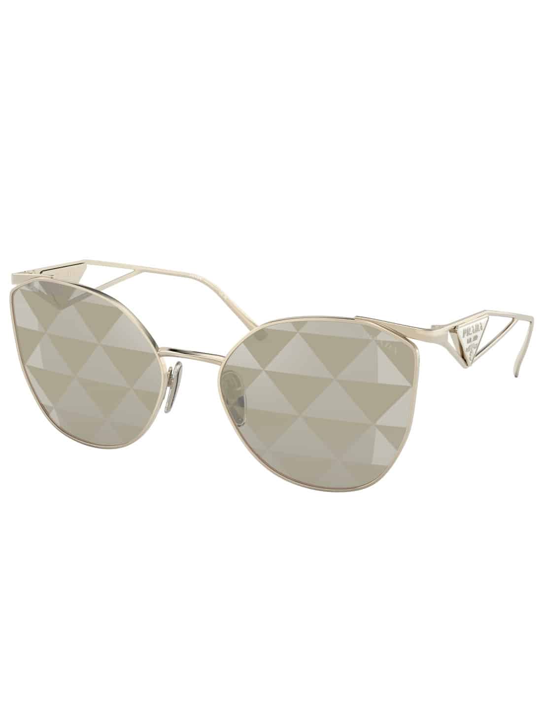 Lentes de sol SPR 50ZS ZVN-04T Irregular Pale Gold Tampo Triangles