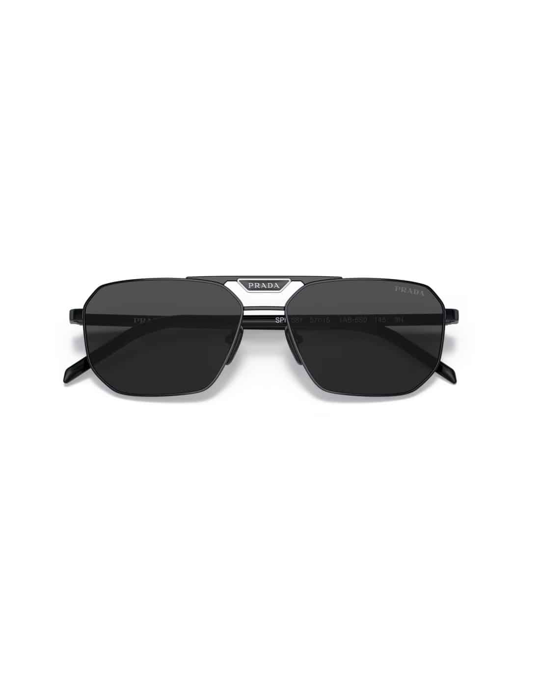 Lentes de sol SPR 58Y 1AB-5S0 Square Shape Black Gray 2