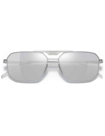 Lentes de sol SPR 58Y 1BC-02R Square Shape Silver Mirror 2