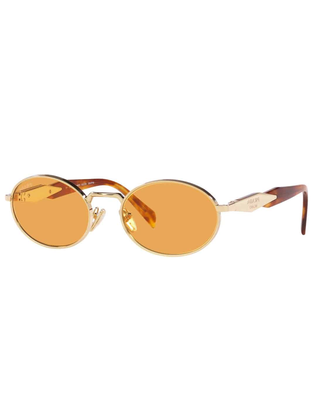Lentes de sol SPR 65ZS ZVN-02Z Oval Shape Pale Gold Orange