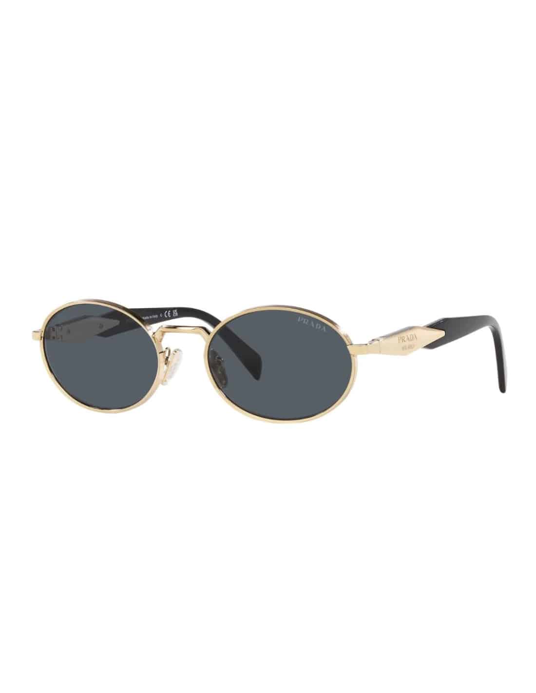 Lentes de sol SPR 65ZS ZVN-09T Oval Shape Pale Gold Dark Grey