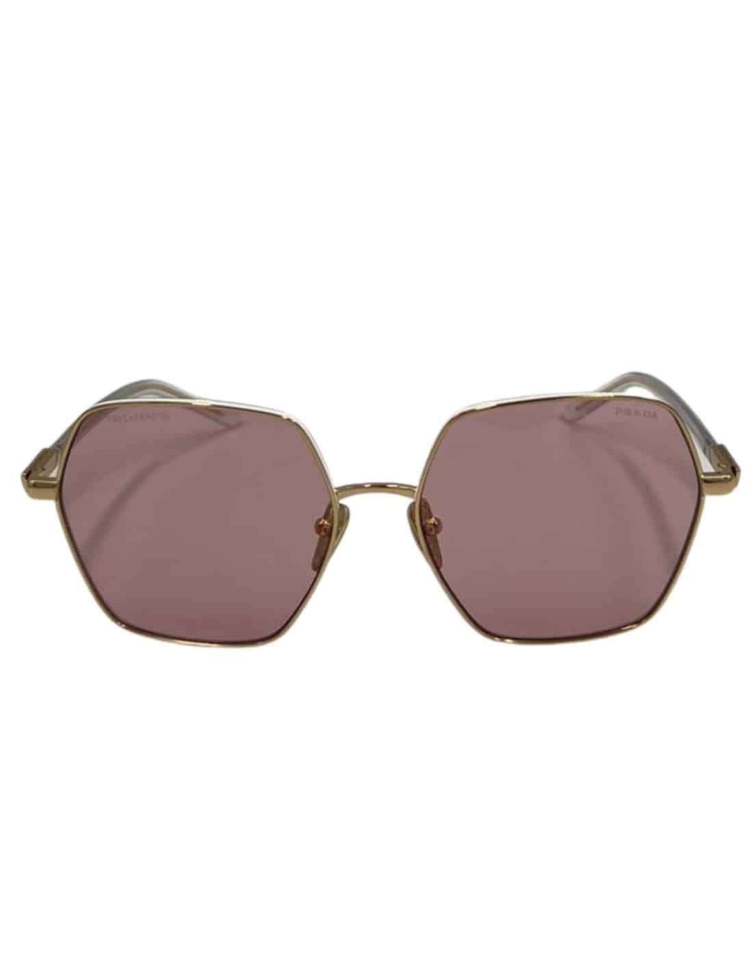Lentes de sol SPR56Y ZVN-06I Hexagon Shape Rosa Dorado