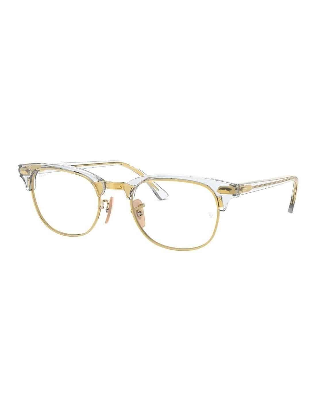 Lentes oftálmicos RB5154 5762 Clubmaster Dorado Transparente