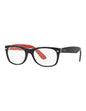 Lentes oftálmicos RB5184 2479 New Wayfarer Negro Brillante Rojo